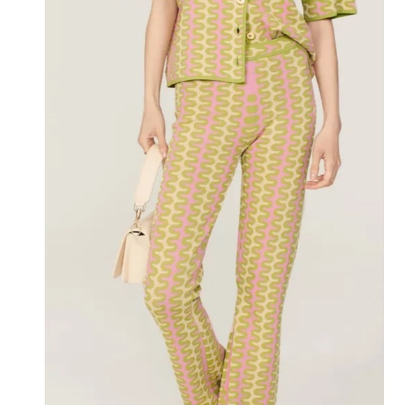 Sandro Pink and Green Patterned Blouse - Picture 1 of 1